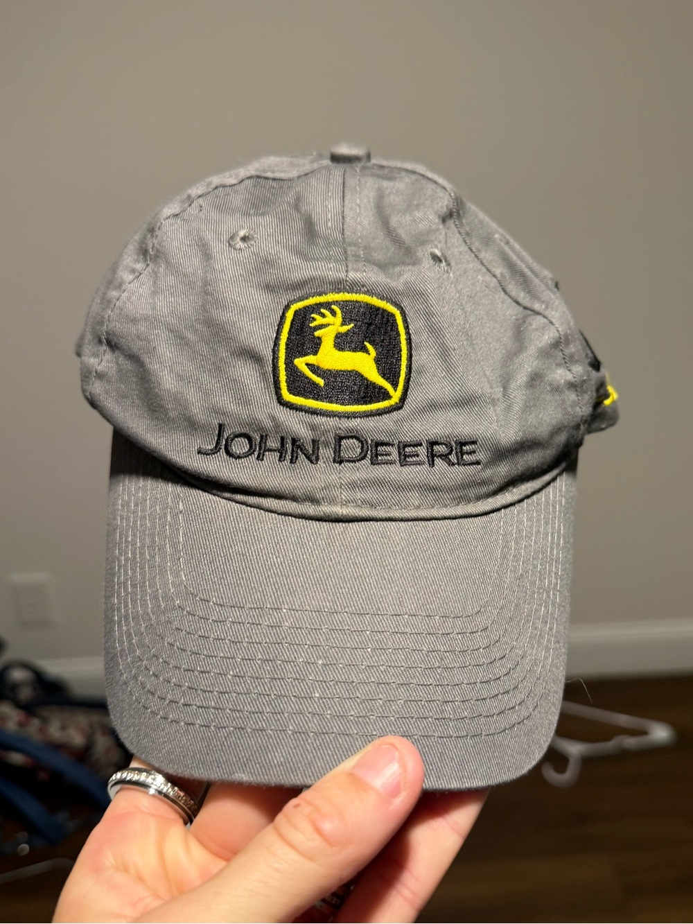 John Deere G Series Tractor Gray Embroidered Hat Nothing Runs Like A Deere